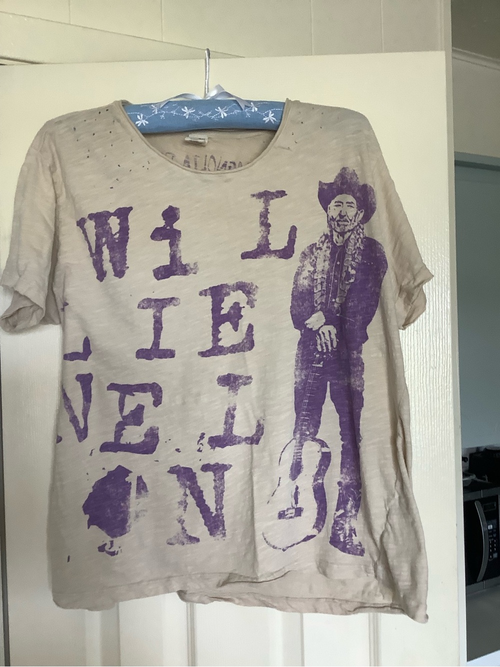 Magnolia Pearl Beige Short Sleeve Tee with Purple Graphic